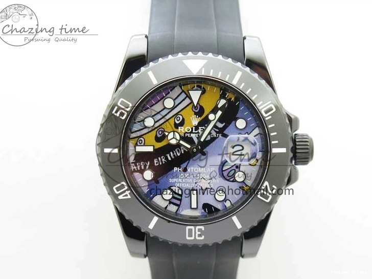 0601 FashionForward Submariner 40mm Black Ceramic 5GF Best Edition Painting Dial on Black Rubber Strap SA 2467